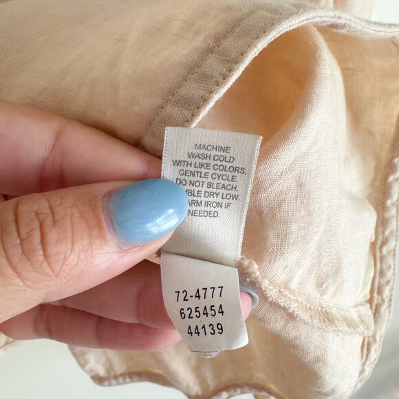 J. Jill Cream Pleated Single Button Linen Jacket - XL - Picture 5 of 8